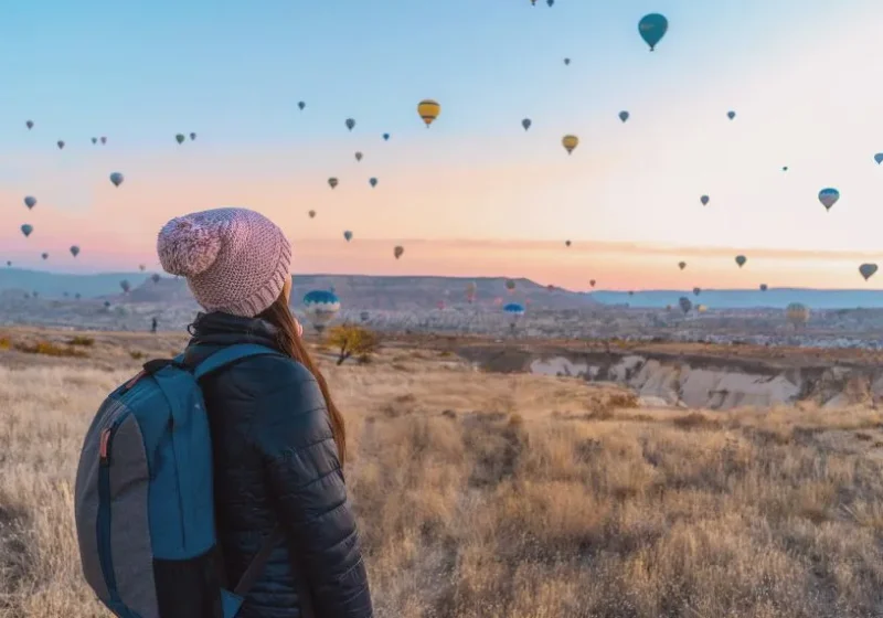 woman on a solo travelling trip