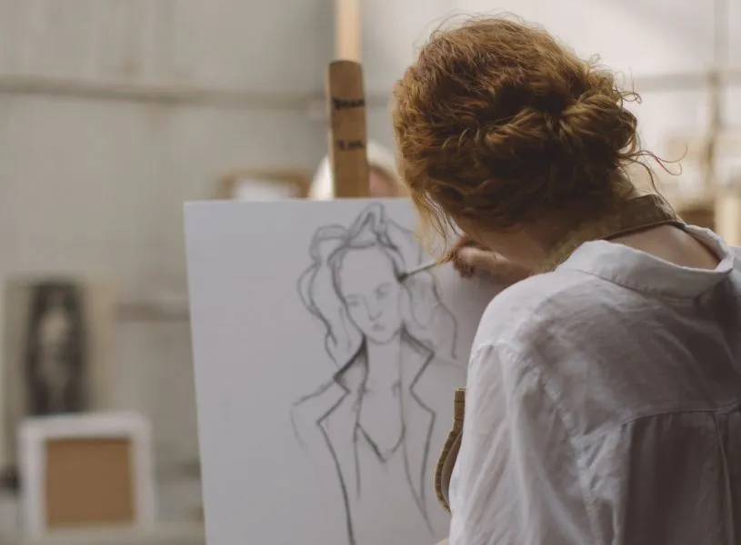 woman drawing