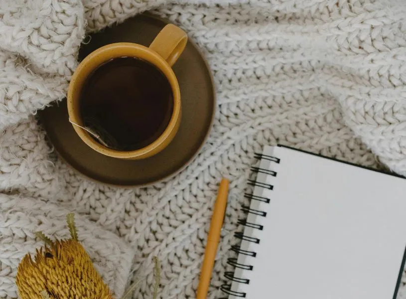 herbal tea and journaling to stop overthinking at night
