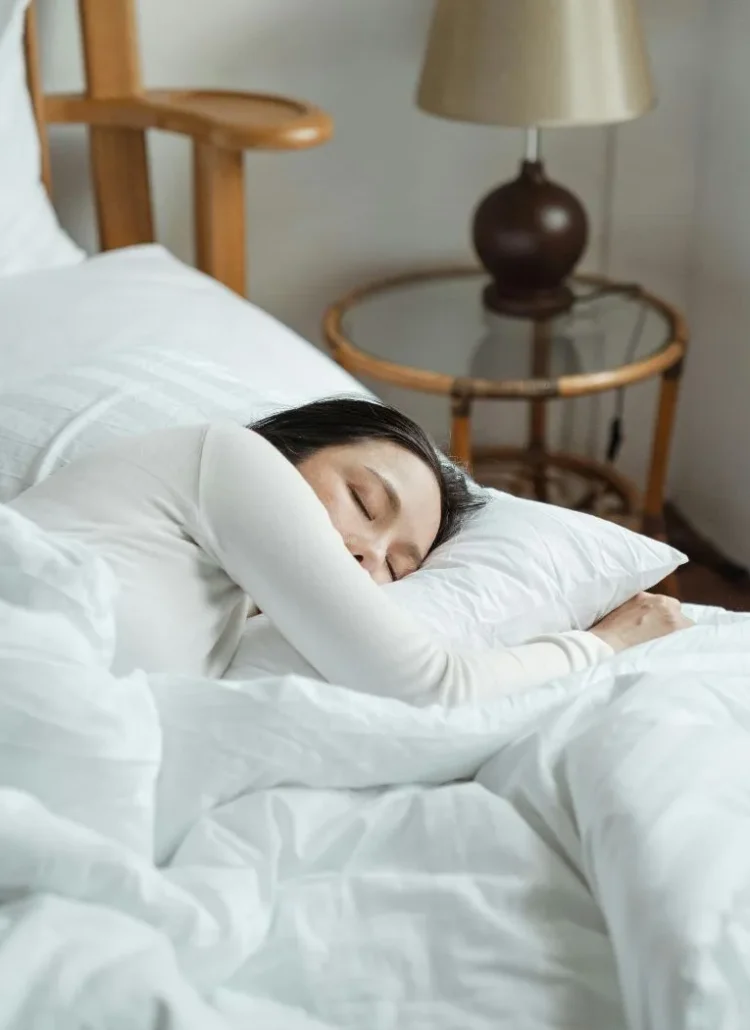 woman sleeping after a night of overthinking