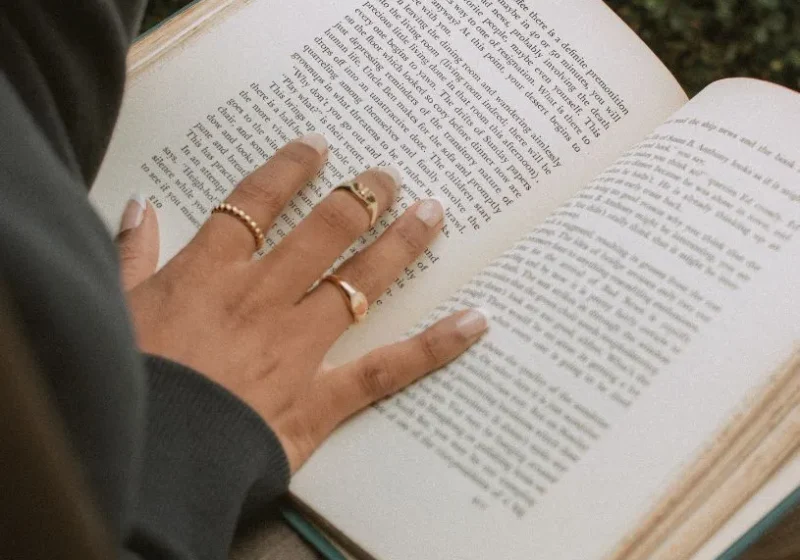 woman reading a book
