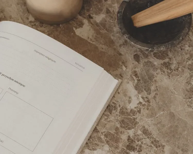 a journal on a table