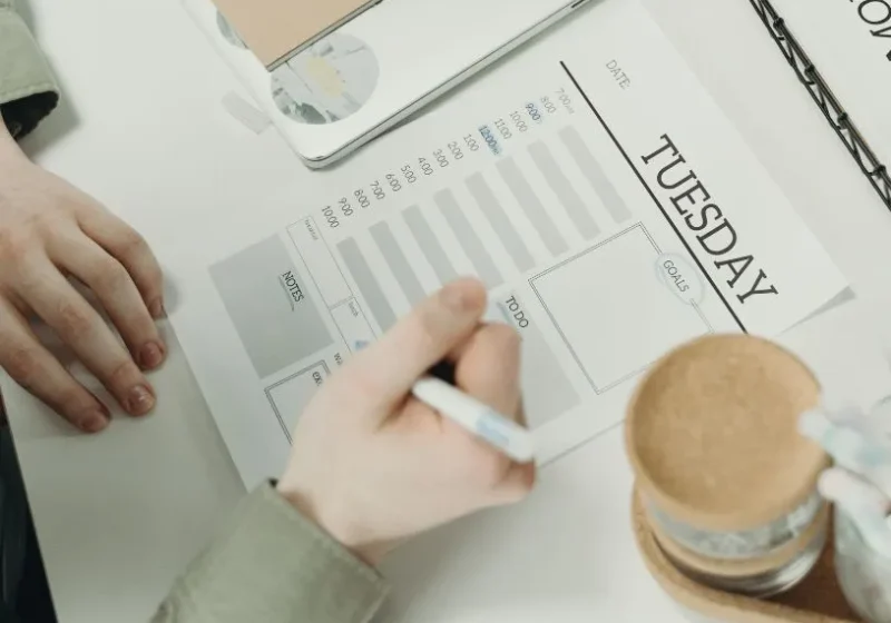 woman planning for the week ahead