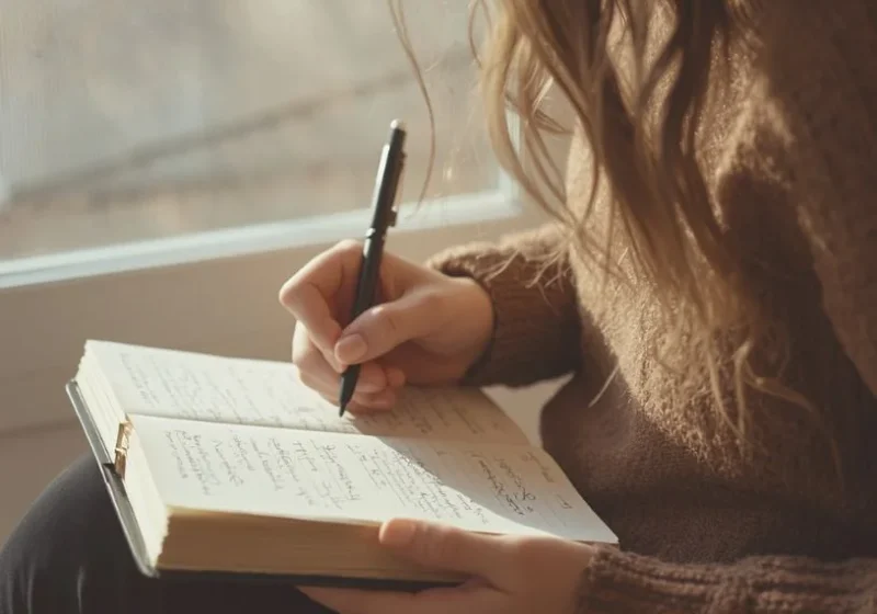 woman writing in her journal
